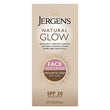 Jergens Natural Glow Self Tanner Face Moisturizer, SPF 20 Facial Sunscreen, Medium to Deep Skin Tone, Sunless Tanning, Oil Free, Broad Spectrum Protection UVA and UVB, 2 oz (Packaging May Vary)