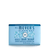 MRS. MEYERS CLEAN DAY Bar Soap, Use as Body Wash or Hand Soap, Made with Essential Oils, Rain Water, 5.3 oz, 1 Bar