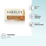 Yardley Oatmeal and Almond Bar Soap, Oatmeal & Almond, 4 Ounce