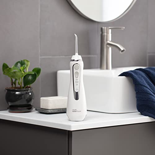 Waterpik Cordless Advanced Water Flosser For Teeth, Gums, Braces, Dental Care With Travel Bag and 4 Tips, ADA Accepted, Rechargeable, Portable, and Waterproof, Gray WP-587