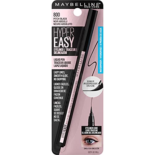 Maybelline Hyper Easy Liquid Pen No-Skip Waterproof Eyeliner, Satin Finish, Pitch Brown