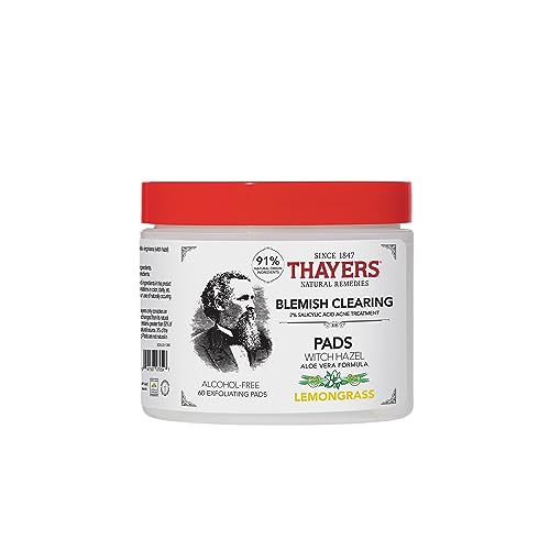 THAYERS Alcohol-Free Witch Hazel Blemish Clearing Pads, 60 Pads