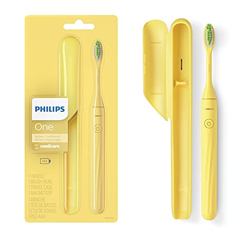 PHILIPS One by Sonicare Battery Toothbrush, Mango Yellow, HY1100/02