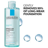 La Roche-Posay Effaclar Micellar Cleansing Water Toner for Oily Skin, Oil Free Makeup Remover, Safe for Sensitive Skin with Thermal Spring Water, 13.52 Fl Oz (Pack of 1)