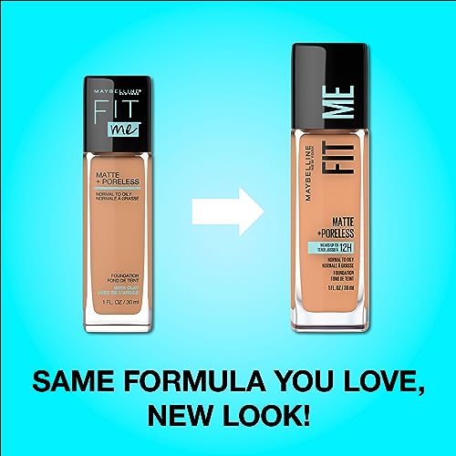 Maybelline Fit Me Matte + Poreless Liquid Foundation Makeup, Creamy Beige, 1 fl. oz.