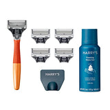 Harry's Razors for Men - Men's Razor Set with 5 Razor Blade Refills, Travel Blade Cover, 2 oz Shave Gel (Sage)