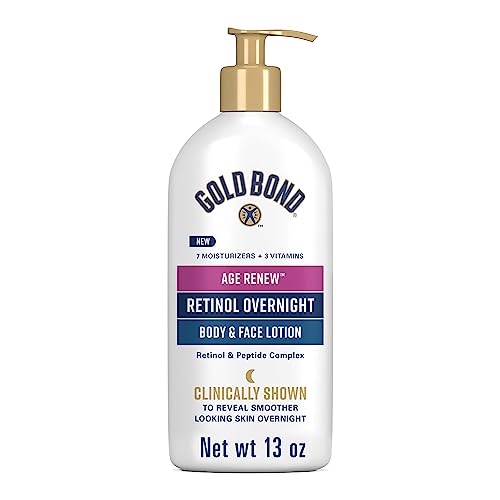 Gold Bond Age Renew Retinol Overnight Body & Face Lotion, With Retinol & Peptide Complex, 13 oz.