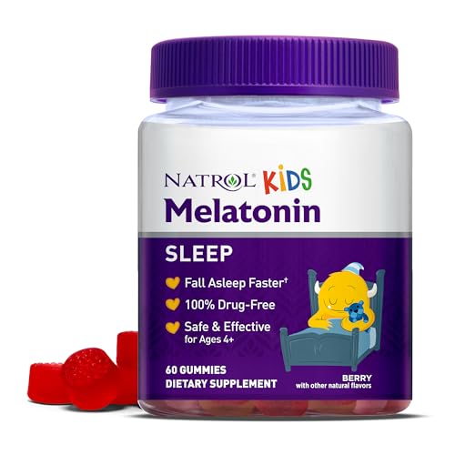 Natrol Kids Melatonin 1mg, Dietary Supplement for Restful Sleep, 140 Berry-Flavored Gummies, 140 Day Supply