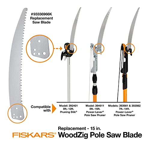 Fiskars 93336966K Replacement Saw Blade, For Tree Pruner, 15 Inch, Silver