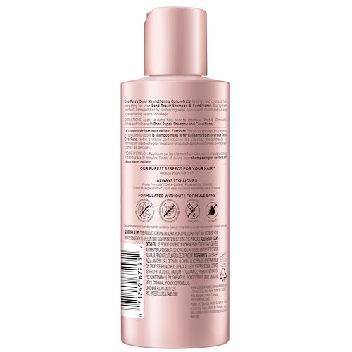 L’Oréal Paris, Bond Repair Shampoo and Conditioner, Strengthens & Repairs Weak Hair in 1 Use with System, Sulfate Free & Vegan, EverPure, 2.13 oz (1 kit)