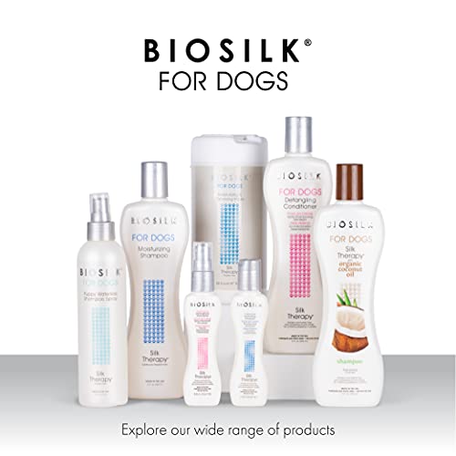 BioSilk for Dogs Silk Therapy Whitening Shampoo | Best Brightening for White Dogs to Keep A Clean, White Coat, 12 Oz Shampoo Bottle for All Dogs