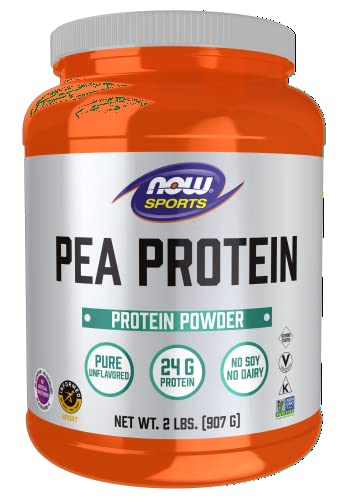 NOW Sports Nutrition, Pea Protein 24 g, Fast Absorbing, Unflavored Powder, 7-Pound