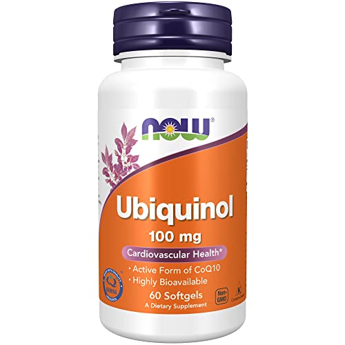 NOW Supplements, Ubiquinol 100 mg, High Bioavailability (the Active Form of CoQ10), 60 Softgels