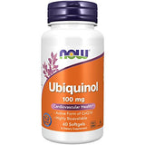 NOW Supplements, Ubiquinol 100 mg, High Bioavailability (the Active Form of CoQ10), 60 Softgels