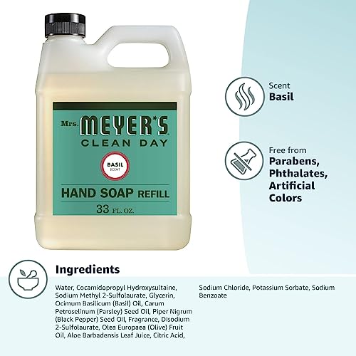 MRS. MEYER'S CLEAN DAY Clean Day Liquid Hand Soap, Cruelty Free and Biodegradable Formula, Honeysuckle Scent, 12.5 oz- Pack of 3