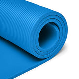 Amazon Basics Extra Thick Exercise Yoga Gym Floor Mat with Carrying Strap, Cyan, 74 x 24 x .5 Inches