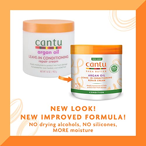 Cantu Leave-In Conditioning Repair Cream with Argan Oil, 16 oz (Pack of 2) (Packaging May Vary)