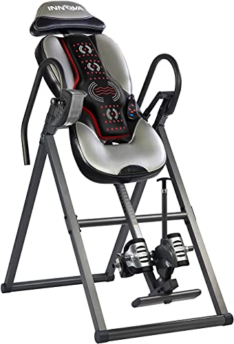 INNOVA HEALTH AND FITNESS ITM5900 Advanced Heat and Massage Inversion Table, Gray/Black