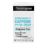 Neutrogena Hydro Boost + Eye Cream for Dark Circles & Puffiness, Under Eye Cream with Caffeine, Hyaluronic Acid and Peptides, Fragrance Free, 0.5 oz