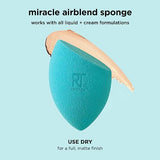 Real Techniques Miracle Airblend Sponge, Matte Makeup Blending Sponge, For Liquid, Cream, & Powder Products, Offers Medium To Full Coverage, Foundation Sponge, Packaging May Vary, 1 Count