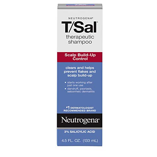 Neutrogena T/Sal Therapeutic Scalp Shampoo for Scalp Build-Up Control with 3% Salicylic Acid, Scalp Treatment for Dandruff, Scalp Psoriasis & Seborrheic Dermatitis Relief, 6 x 4.5 fl. oz