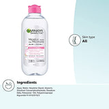 Garnier SkinActive Micellar Water for All Skin Types, Facial Cleanser & Makeup Remover, 13.5 Fl Oz (400mL), 2 Count (Packaging May Vary)