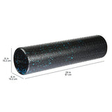 Amazon Basics High-Density Round Foam Roller for Exercise and Recovery - 24-Inch, Blue Speckled