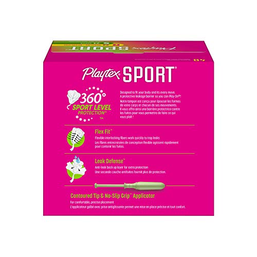 Playtex Sport Tampons, Multipack (24ct Regular/24ct Super Absorbency), Fragrance-Free - 48ct