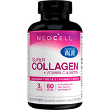 NeoCell Super Collagen Peptides + Vitamin C & Biotin, 3g Collagen Per Serving, Gluten Free, Promotes Healthy Hair, Beautiful Skin, and Nail Support, Dietary Supplement, 270 Tablets