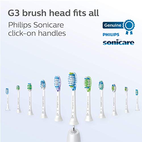 Philips Sonicare Genuine G3 Premium Gum Care Replacement Toothbrush Heads, 2 Brush Heads, White, HX9052/65