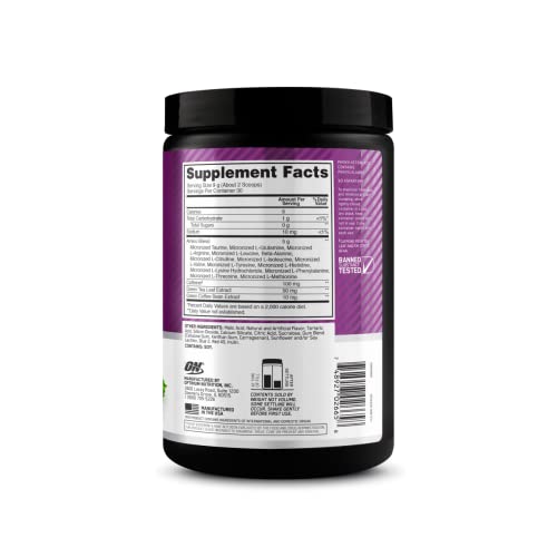 Optimum Nutrition Amino Energy - Pre Workout with Green Tea, BCAA, Amino Acids, Keto Friendly, Green Coffee Extract, Energy Powder - Blueberry Lemonade, 30 Servings (Packaging May Vary)