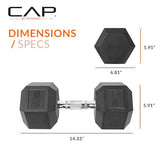 CAP Barbell 10 LB Coated Hex Dumbbell Weight, New Edition