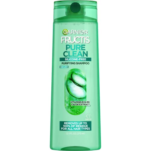 Garnier Fructis Pure Clean Purifying Shampoo, Silicone-Free, 12.5 Fl Oz, 3 Count (Packaging May Vary)