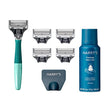 Harry's Razors for Men - Men's Razor Set with 5 Razor Blade Refills, Travel Blade Cover, 2 oz Shave Gel (Sage)