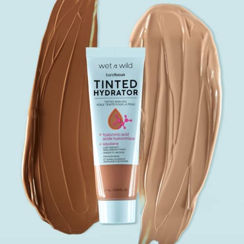 Wet n Wild Bare Focus Tinted Hydrator Matte Finish, Light, Oil-Free, Moisturizing Makeup | Hyaluronic Acid | Sheer To Medium Coverage