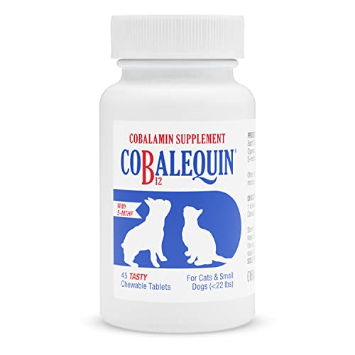 Nutramax Cobalequin B12 Supplement for Medium to Large Dogs, 45 Chewable Tablets, Hydrolyzed Chicken, 2.08 ounces