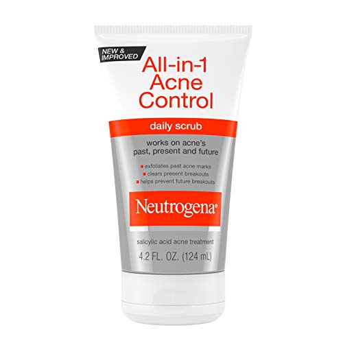 Neutrogena All-In-1 Acne Control Daily Face Scrub to Exfoliate & Treat Acne, with 2% Salicylic Acid Acne Medication, Exfoliating Acne Facial Scrub for Acne Marks & Breakouts, 4.2 fl. oz