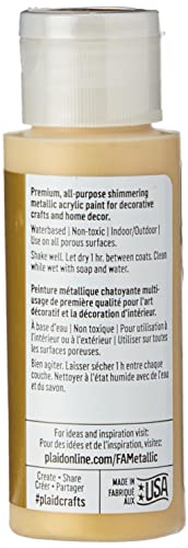 FolkArt Acrylic Metallic Paint, 2 Fl Oz (Pack of 1), Pure Gold