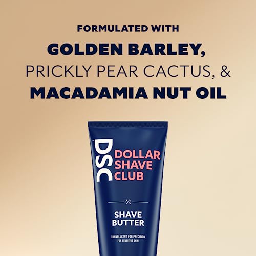 Dollar Shave Club Shave Butter, For Sensitive Skin, A Translucent Shaving Cream & Gel Alternative, Designed For A Gentle Glide, Helps To Fight Razor Bumps and Ingrown Hairs (Pack of 4), Blue