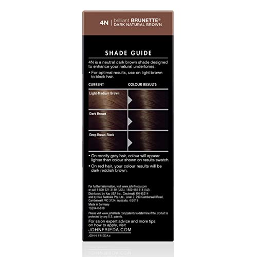 John Frieda Precision Foam Color, Medium Natural Brown 5N, Full-coverage Hair Color Kit, with Thick Foam for Deep Color Saturation