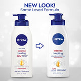 NIVEA Intense Healing Body Lotion, 72 Hour Moisture for Dry to Very Dry Skin, 16.9 Fl Oz Pump Bottle