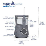 Waterpik Aquarius Water Flosser Professional For Teeth, Gums, Braces, Dental Care, Electric Power With 10 Settings, 7 Tips For Multiple Users And Needs, ADA Accepted, Gray WP-667CD