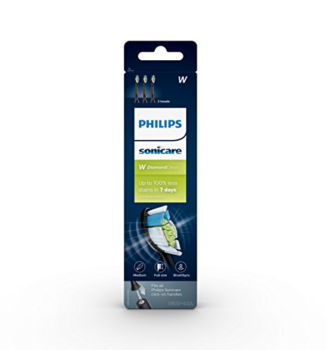 Philips Sonicare Genuine W DiamondClean Toothbrush Heads, 2 Brush Heads, Black, HX6062/95