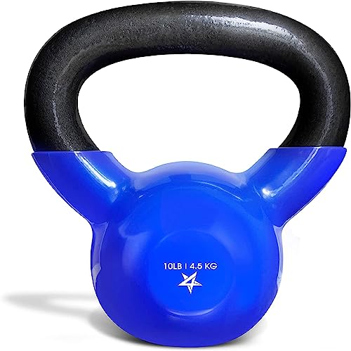 Yes4All Vinyl Coated Kettlebell Weights Set – Great for Full Body Workout and Strength Training – Vinyl Kettlebell 15 lbs