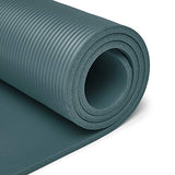 Amazon Basics Extra Thick Exercise Yoga Gym Floor Mat with Carrying Strap, Cyan, 74 x 24 x .5 Inches