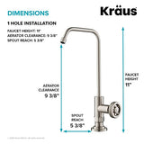 KRAUS Urbix 100% Lead-Free Kitchen Water Filter Faucet in Matte Black/Red, FF-101MBRD