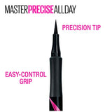 Maybelline Eyestudio Master Precise All Day Waterproof Liquid Eyeliner Makeup, Black, 2 Count