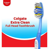 Colgate Extra Clean Toothbrush, Medium Bulk Toothbrush Pack, Adult Medium Bristle Toothbrushes with Ergonomic Handle and Circular Cleaning Bristles, Helps Remove Surface Stains, 6 Pack