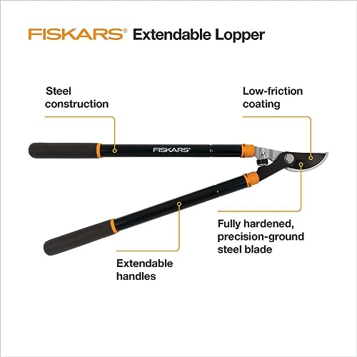 Fiskars 28" Steel Blade Garden Bypass Lopper and Tree Trimmer - Sharp Precision-Ground Steel Blade for Cutting up to 1.5" Diameter