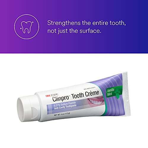 3M Clinpro Tooth Creme 0.21% Sodium Fluoride Anti Cavity Toothpaste, Vanilla Mint